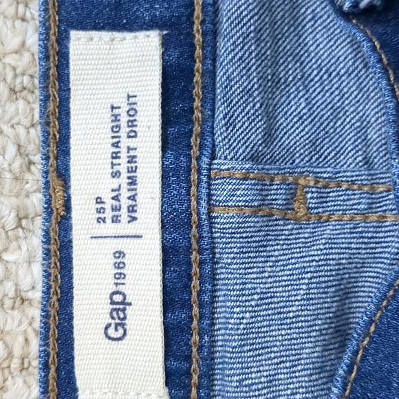 Gap real straight blue jeans, size petite 25 - Picture 3 of 4